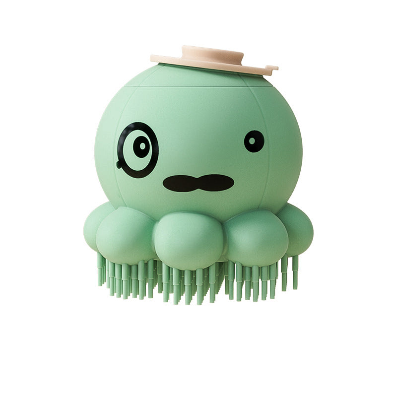 Pet Silicone Bath Massage Brush With Body Wash Tool