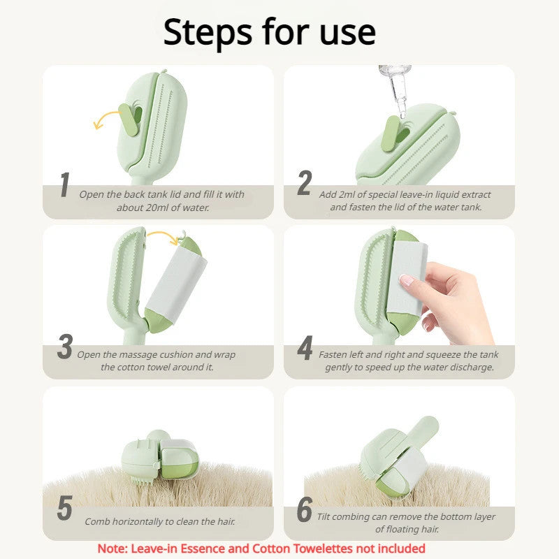 Pet Grooming Comb With Water Tank And Hair Removal Brush