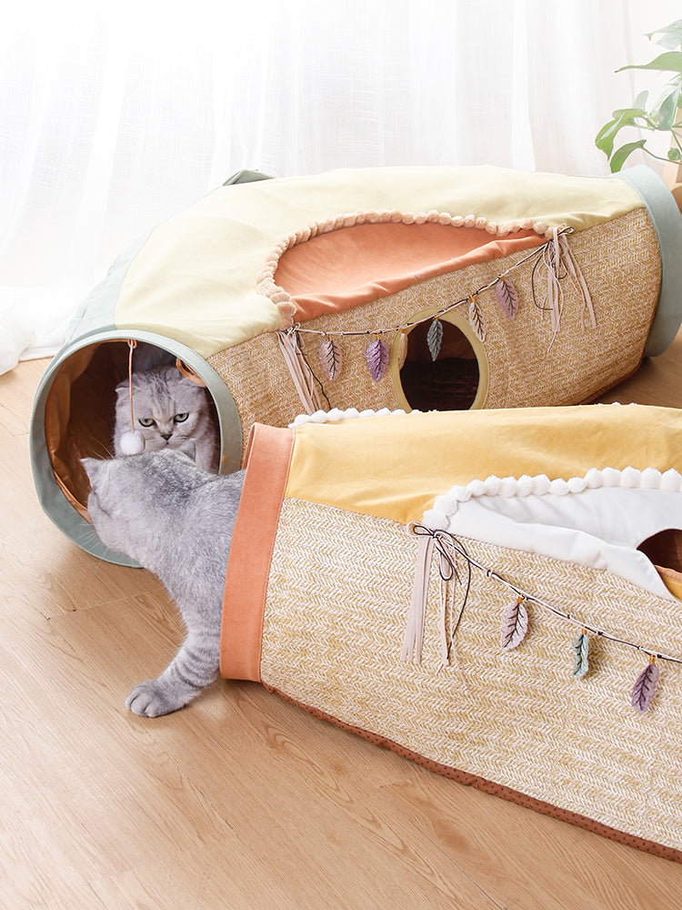 Totoro Style Pet Litter Roll Tunnel Drilling Toy