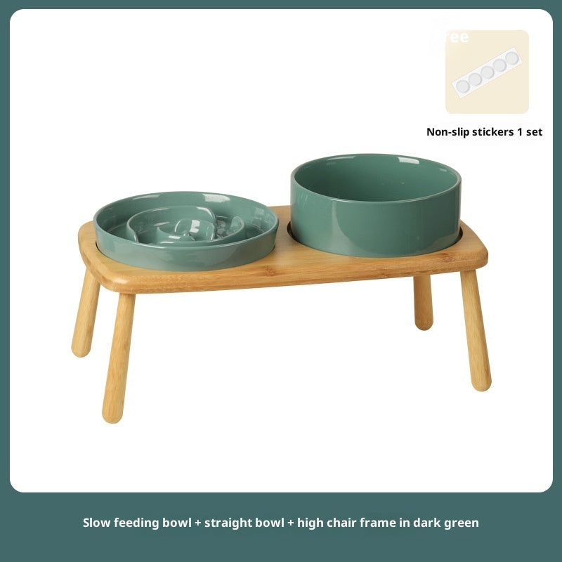 Pet Ceramic Slow Feeding Anti-Choking Tip-Proof Bowl