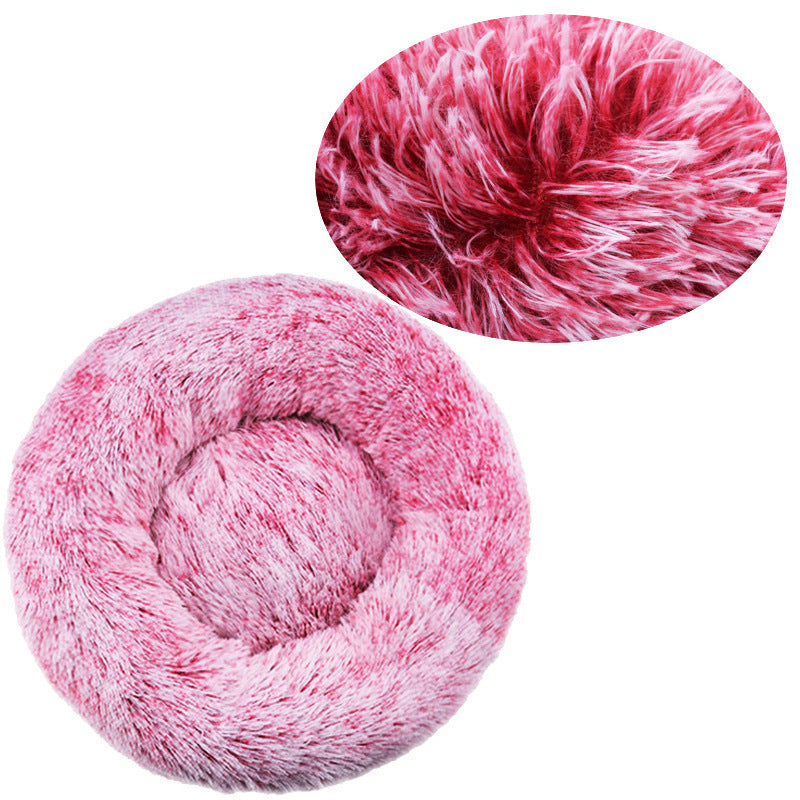 Machine Washable Plush Round Pet Bed