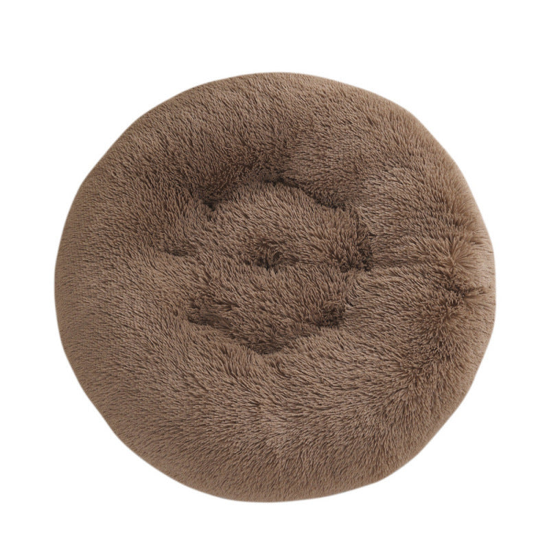Round Plush Warm Pet Sleep Bed House
