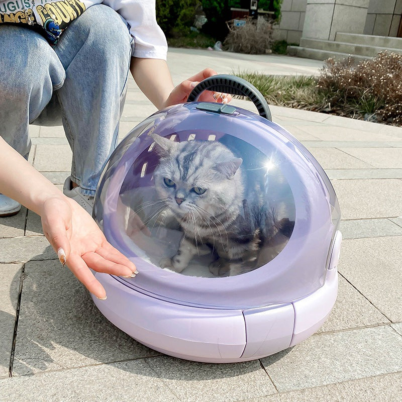 Pet Capsule Carrier Bag With Panoramic View And Cushion
