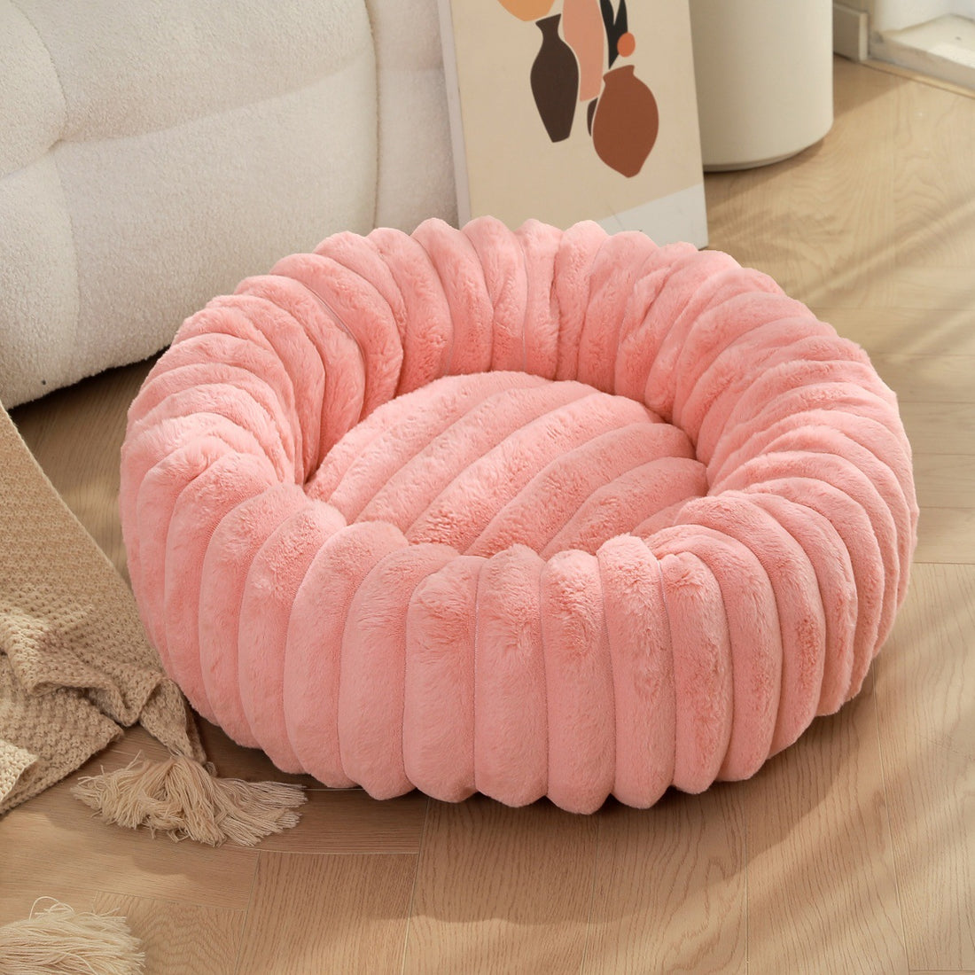 Plush Round Warm Winter Pet Nest Mat Bed