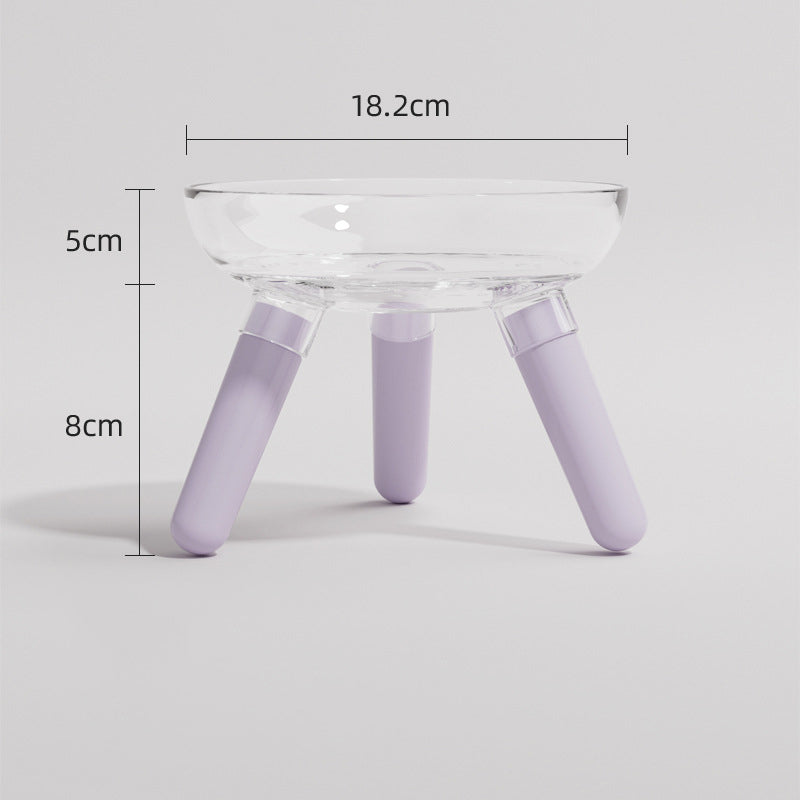 Pet Anti-Knock Transparent Glass Feeding And Drinking Bowl
