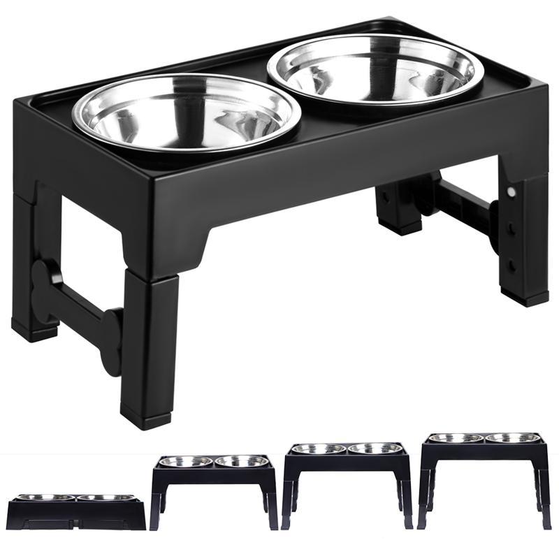 Pet Adjustable Neck Protection Anti-Tumble Feeding Bowl