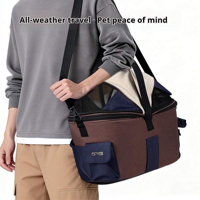 Pet Foldable Canvas Rear Seat Carrier Bag