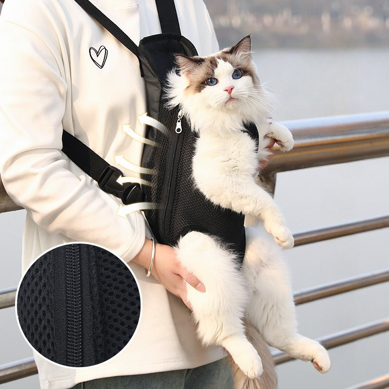 Pet Breathable Adjustable Front Carrier Backpack For Travel Hiking