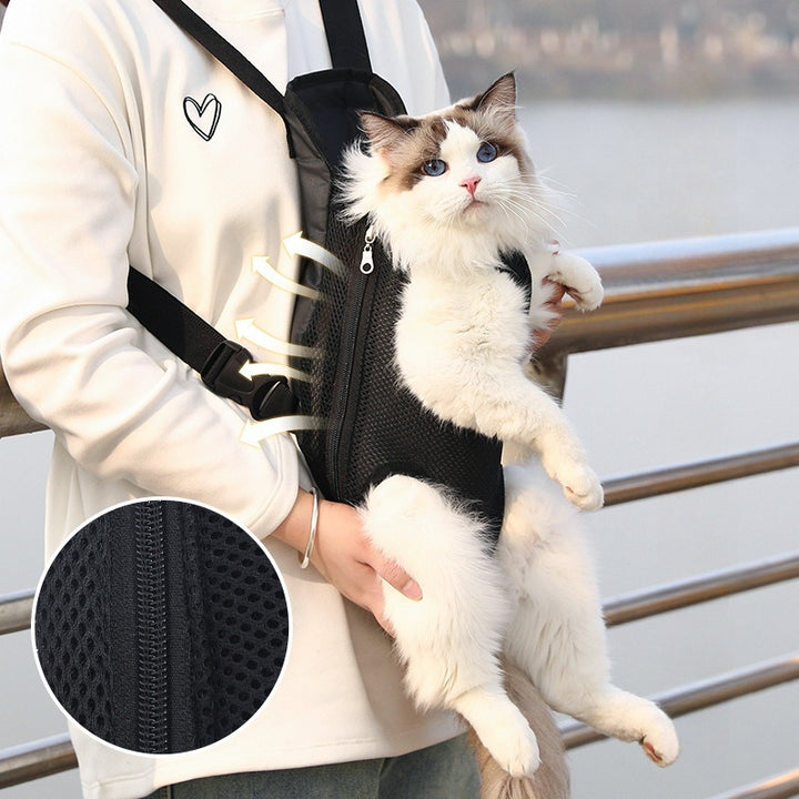 Pet Breathable Adjustable Front Carrier Backpack For Travel Hiking