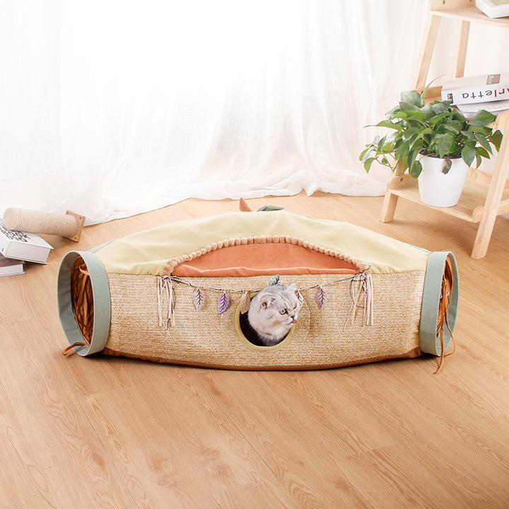Totoro Style Pet Litter Roll Tunnel Drilling Toy