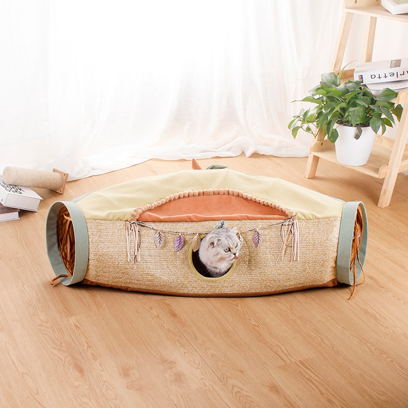 Totoro Style Pet Litter Roll Tunnel Drilling Toy