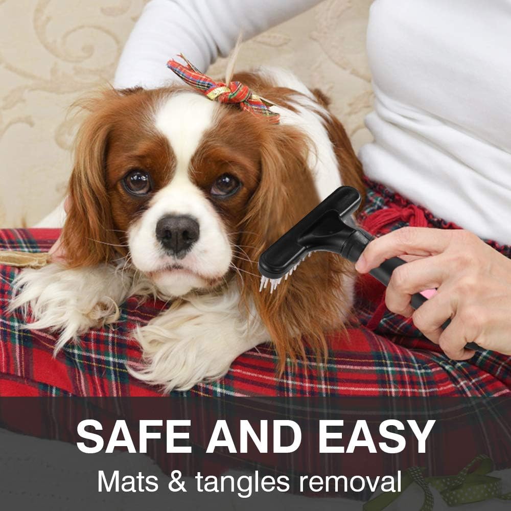 Pet Double Row Rake Shedding And Dematting Comb Tool