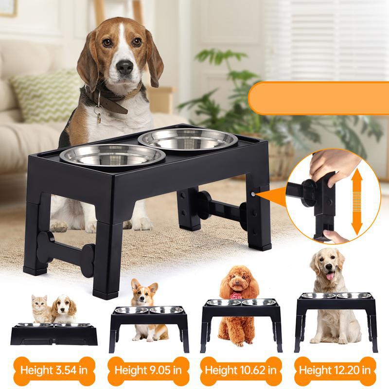 Pet Adjustable Neck Protection Anti-Tumble Feeding Bowl