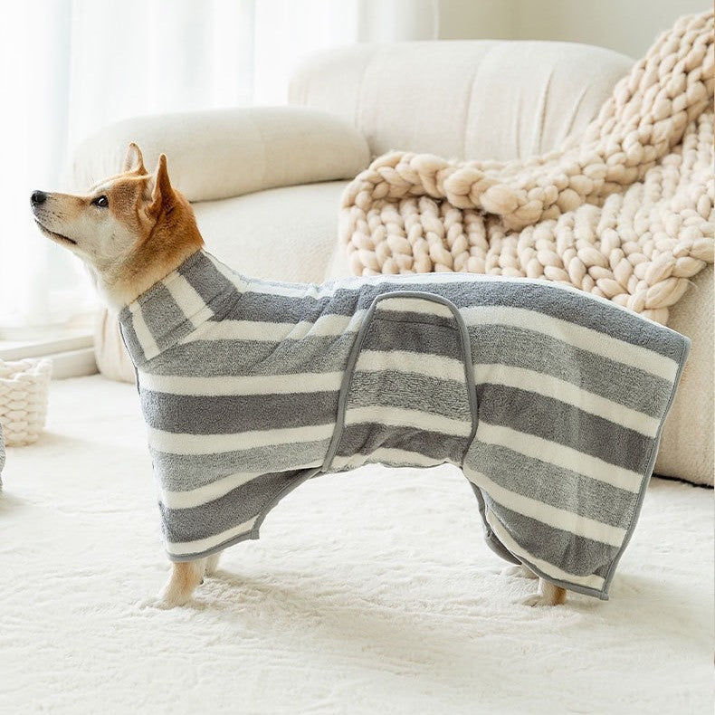 Absorbent Pet Bath Robe Towels Comfort Apparel Set
