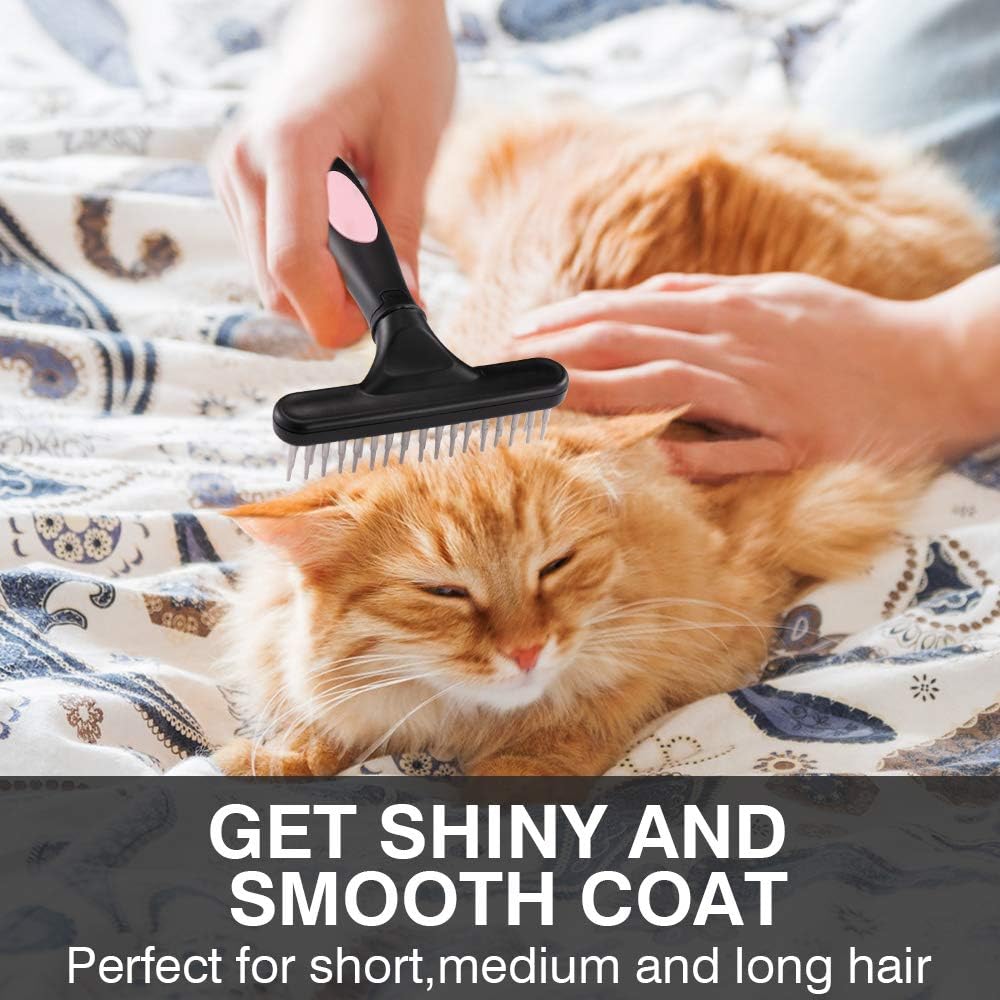 Pet Double Row Rake Shedding And Dematting Comb Tool