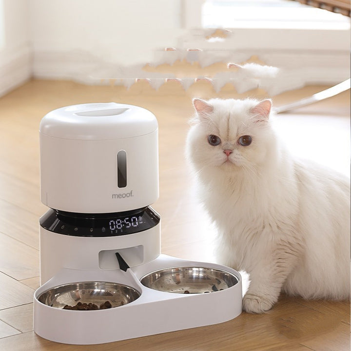 Capsule Automatic Pet Double Bowl Feeding System