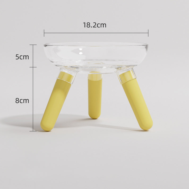 Pet Anti-Knock Transparent Glass Feeding And Drinking Bowl