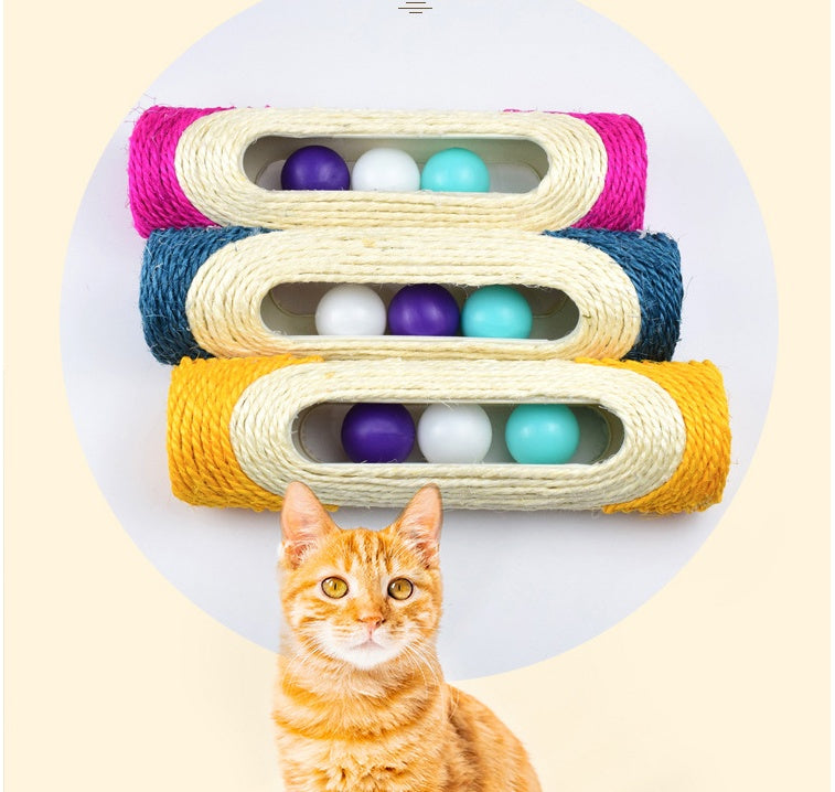 Three Long Sisal Drum Interactive Pet Chew Toy