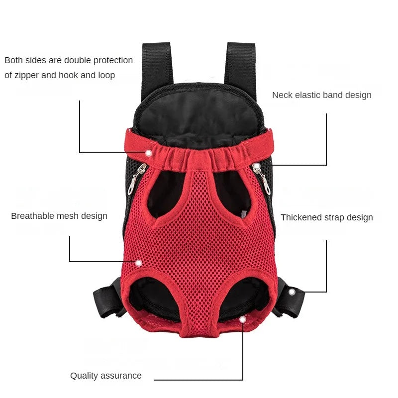 Pet Breathable Adjustable Front Carrier Backpack For Travel Hiking