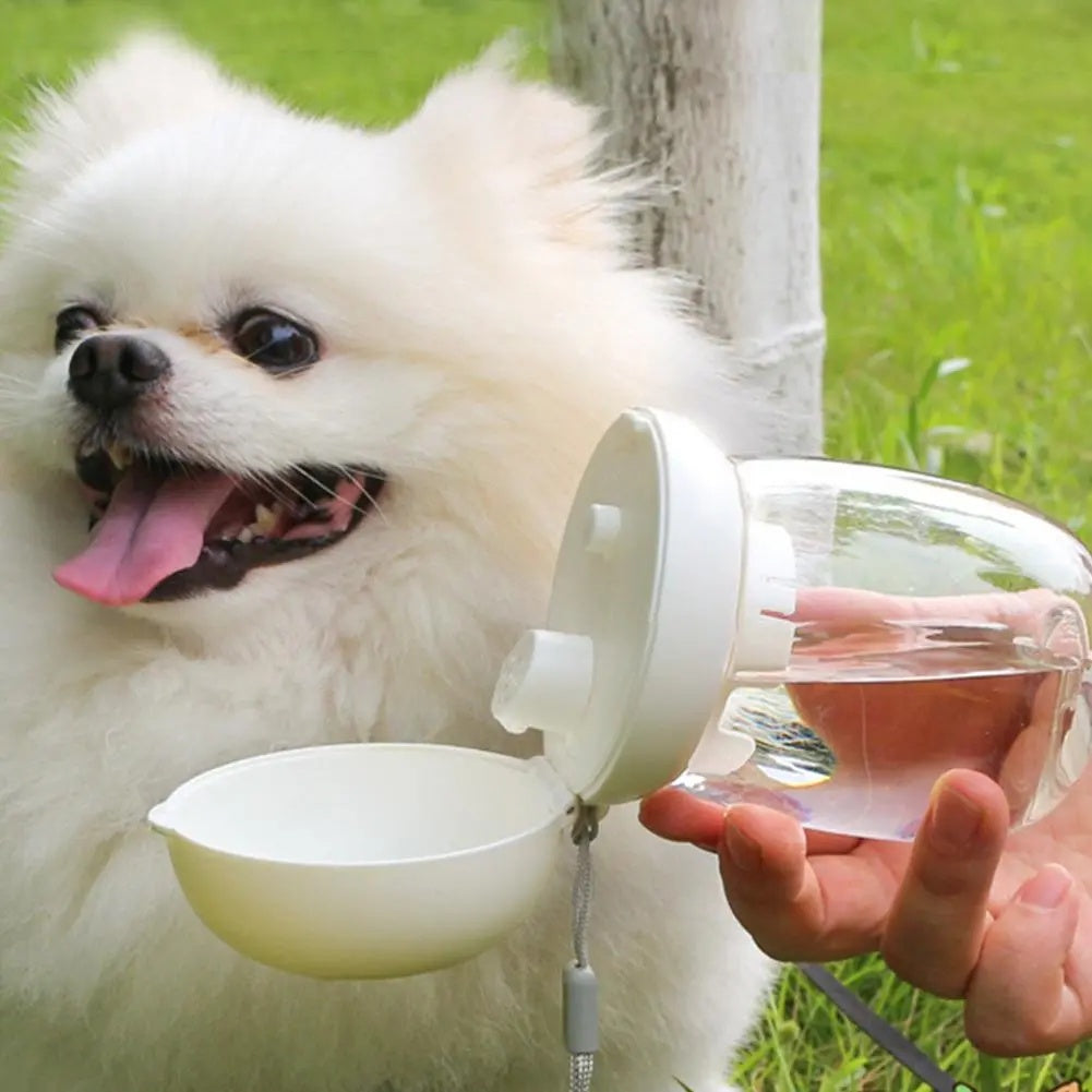 Portable Pet Travel Water Bottle Feeding Cup With Lanyard