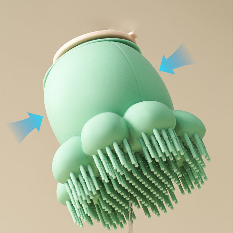 Pet Silicone Bath Massage Brush With Body Wash Tool