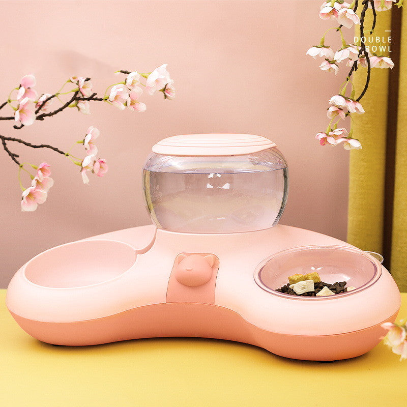Crescent Automatic Pet Double Feeding And Drinking Bowl