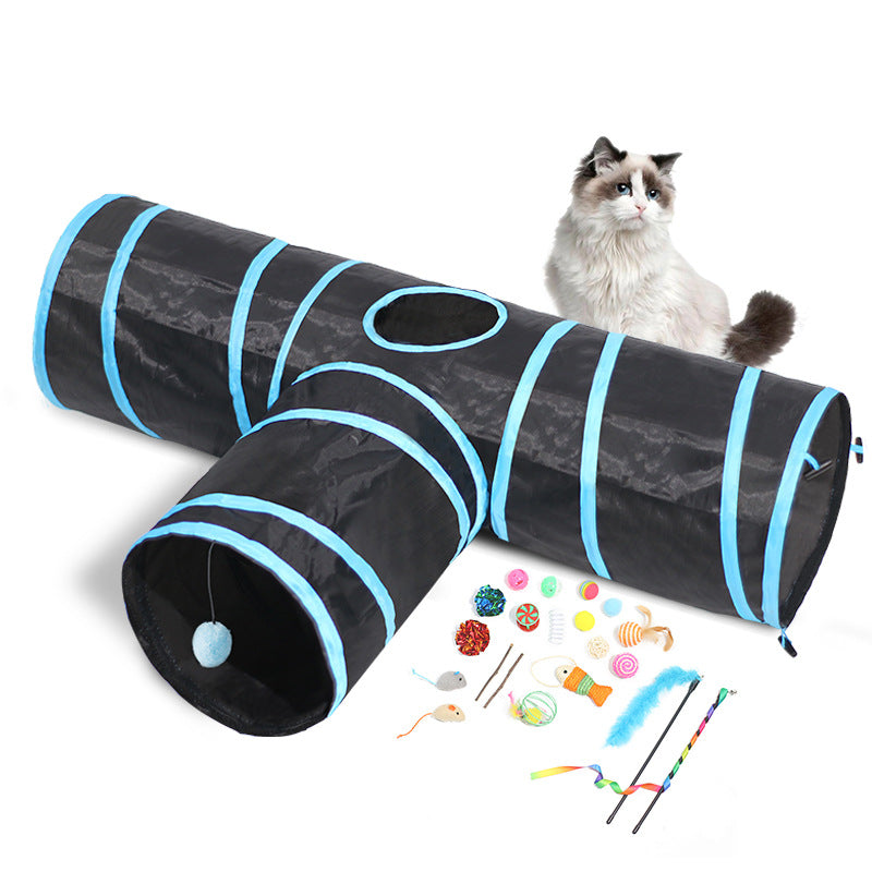 Pet Foldable Tunnel Climbing Interactive Play Toy