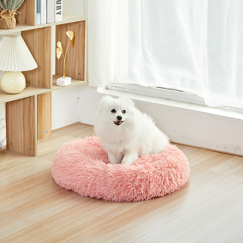 Machine Washable Plush Round Pet Bed