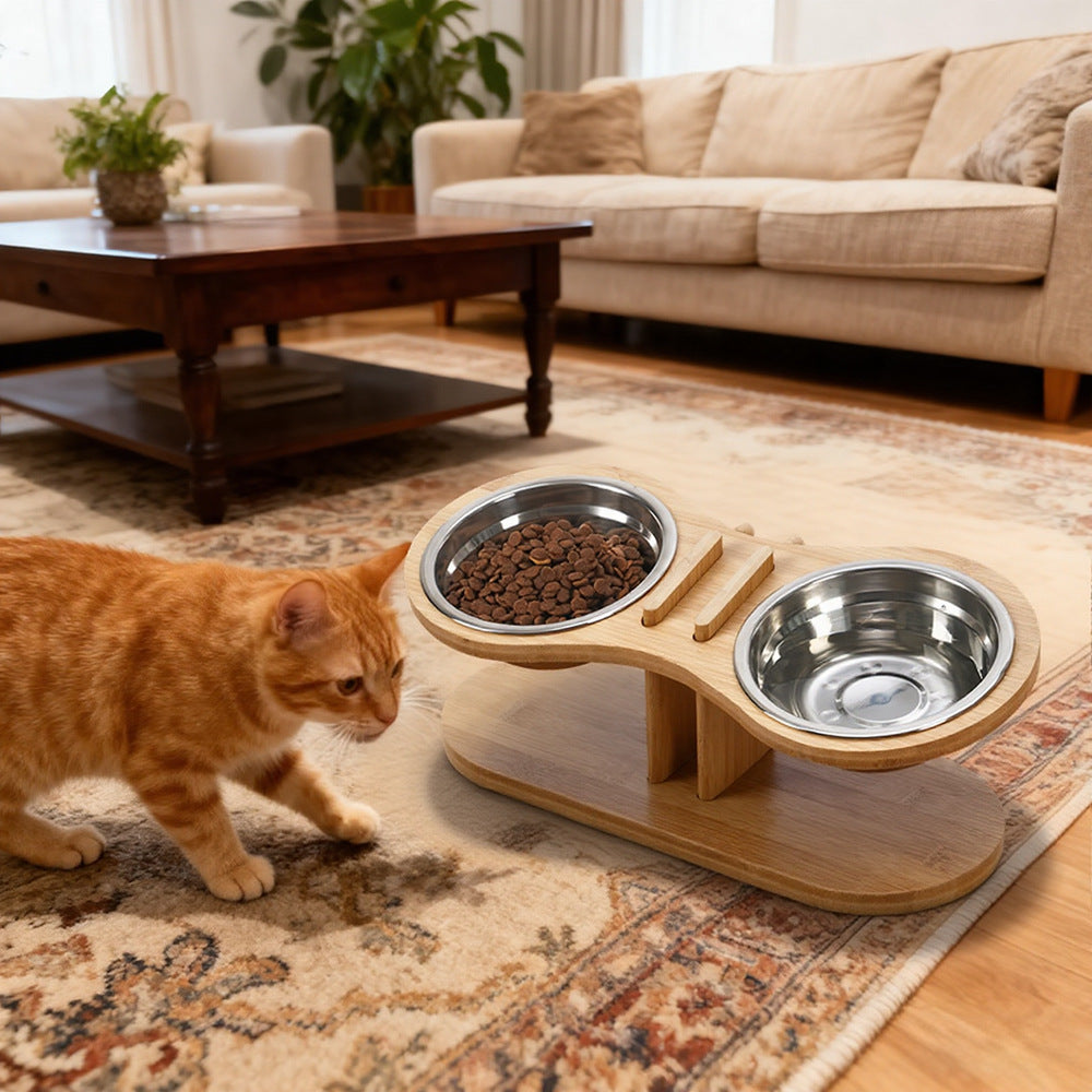 Pet Adjustable Tilted Feeding Bowl Stand